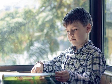 boy studying